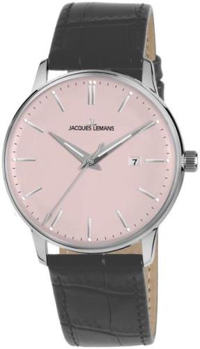 Jacques Lemans Miesten kello N-213F Retro Classic Pinkki/Nahka Ø42 mm