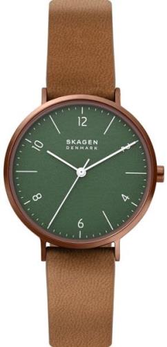 Skagen Naisten kello SKW2973 Aaren Naturals Vihreä/Nahka Ø36 mm