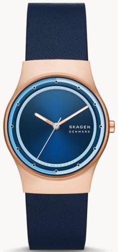 Skagen Naisten kello SKW3021 Sol Sininen/Nahka Ø34 mm