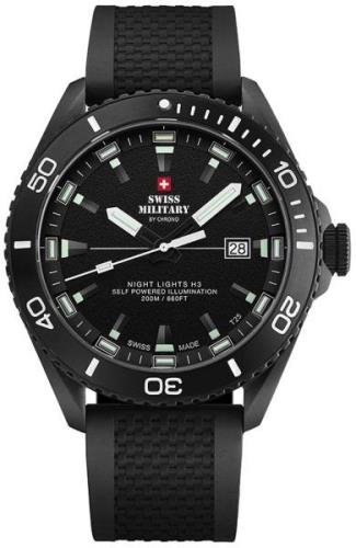 Swiss Military Miesten kello SM34080.06 Chrono Musta/Kumi Ø44 mm