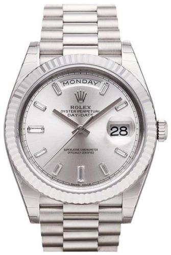 Rolex Miesten kello 228239-0003 Day-Date 40 Hopea/18K valkokultaa