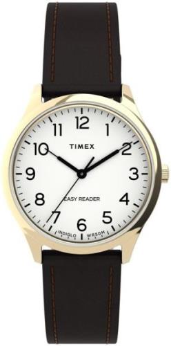 Timex Naisten kello TW2U21800 Easy Reader Valkoinen/Nahka Ø32 mm