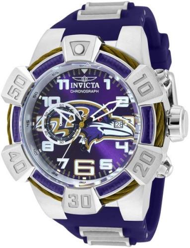 Invicta Miesten kello 35786 Nfl Violetti/Hiilikuitua Ø52 mm