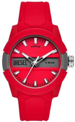 Diesel Miesten kello DZ1980 Double Up Punainen/Kumi Ø43 mm