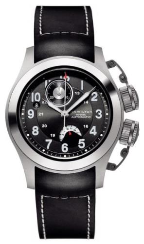 Hamilton Miesten kello H77716333 Navy Frogman Musta/Nahka Ø42 mm