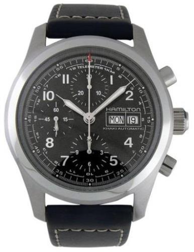 Hamilton Miesten kello H71556737 Khaki Musta/Nahka Ø42 mm