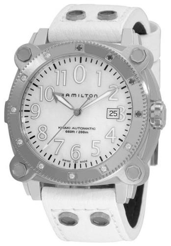 Hamilton Miesten kello H78595913 Khaki Valkoinen/Nahka Ø42 mm