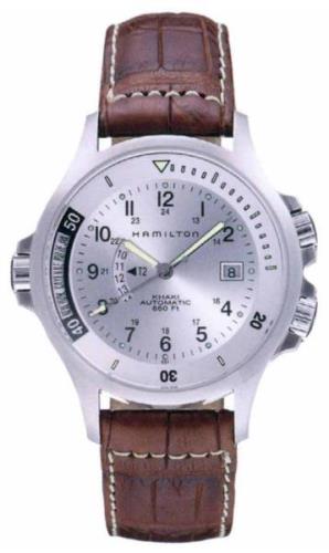 Hamilton Miesten kello H77625553 Navy GMT Hopea/Nahka