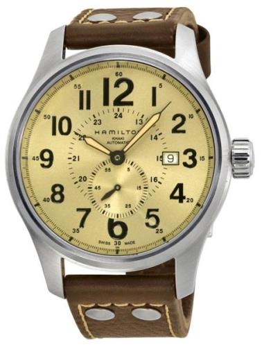 Hamilton Miesten kello H70655723 Khaki Field Beige/Nahka Ø44 mm