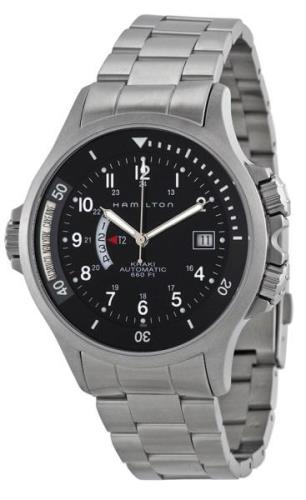 Hamilton Miesten kello H77615133 Khaki Musta/Teräs Ø42 mm