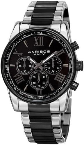 Akribos XXIV Miesten kello AK865TTB Chronograph Musta/Teräs Ø41 mm