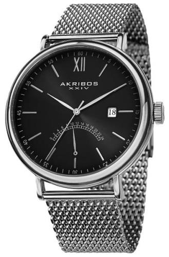 Akribos XXIV Miesten kello AK731SSB Essential Musta/Teräs Ø46 mm