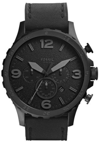 Fossil Miesten kello JR1354 Nate Musta/Nahka Ø50 mm