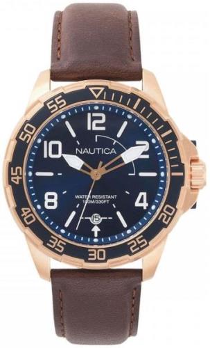 Nautica Miesten kello NAPPLH003 Sininen/Nahka Ø45 mm