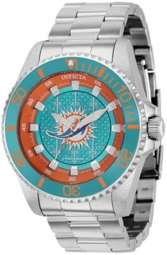 Invicta Miesten kello 36947 Nfl Vihreä/Teräs Ø47 mm