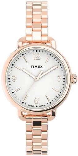 Timex Naisten kello TW2U60700 Valkoinen/Punakultasävyinen Ø30 mm