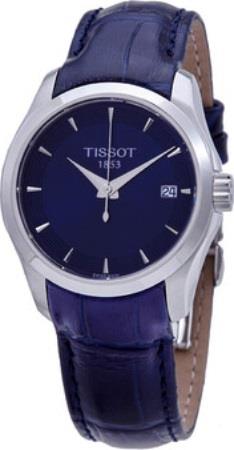 Tissot Naisten kello T035.210.16.041.00 Couturier Sininen/Nahka Ø32