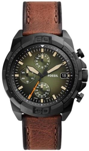 Fossil Miesten kello FS5856 Bronson Vihreä/Nahka Ø44 mm