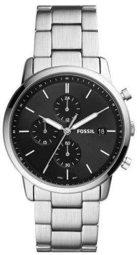 Fossil Miesten kello FS5847 Minimalist Chronograph Musta/Teräs Ø42