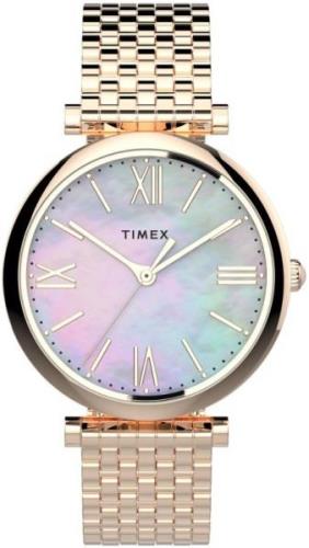 Timex Naisten kello TW2T79200 Valkoinen/Punakultasävyinen Ø35 mm