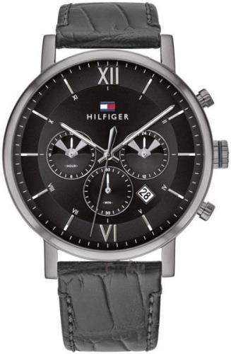 Tommy Hilfiger Miesten kello 1710395 Musta/Nahka Ø44 mm