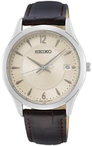 Seiko Miesten kello SUR421P1 Beige/Nahka Ø40 mm