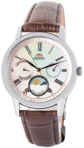 Orient Naisten kello RA-KA0005A00B Sun & Moon Valkoinen/Nahka