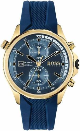 Hugo Boss Miesten kello 1513822 Globetrotter Sininen/Kumi Ø46 mm