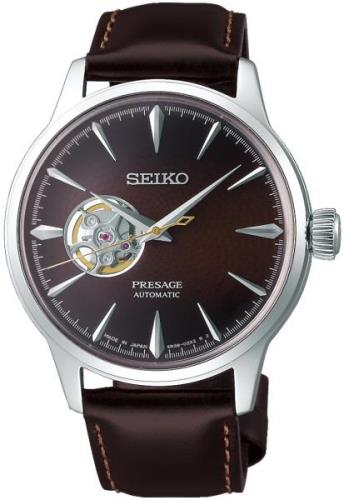 Seiko Miesten kello SSA407J1 Presage Ruskea/Nahka Ø40.5 mm