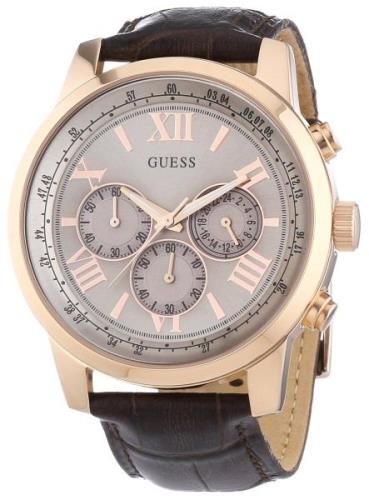 Guess Miesten kello W0380G4 Horizon Hopea/Nahka Ø44 mm