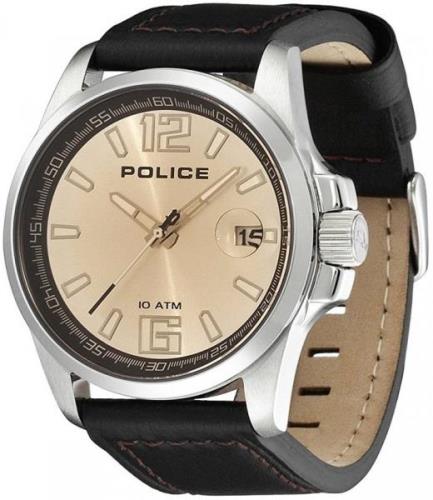 Police Miesten kello P12591JS14 Beige/Nahka Ø44 mm