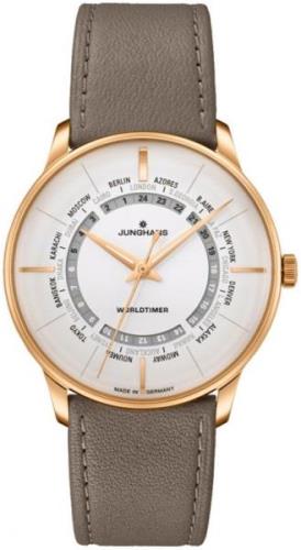 Junghans Miesten kello 27/5012.02 Meister Valkoinen/Nahka Ø40.4 mm