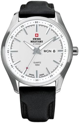 Swiss Military Miesten kello SM34027.06 Chrono Hopea/Nahka Ø44 mm