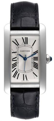 Cartier Miesten kello WSTA0018 Tank Americaine Hopea/Nahka