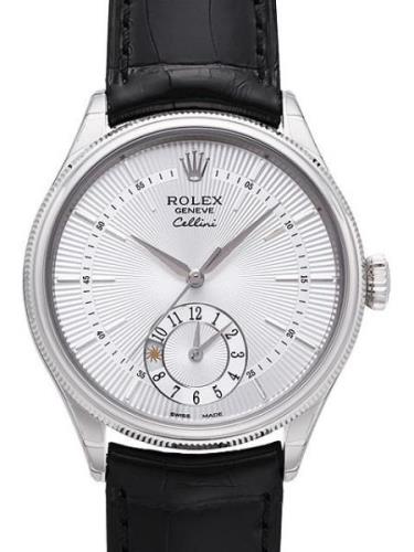 Rolex Miesten kello 50529-0006 Cellini Dual Time Hopea/Nahka Ø39 mm