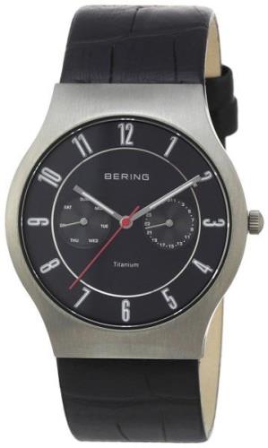 Bering Miesten kello 11939-472 Classic Musta/Nahka Ø39 mm