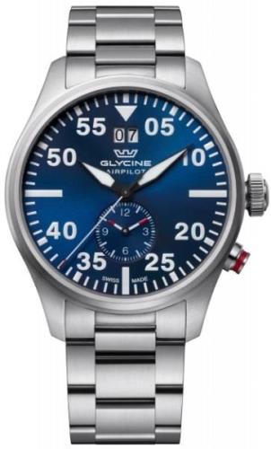 Glycine Miesten kello GL0362 Airpilot Dual Time Sininen/Teräs Ø44 mm