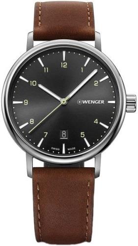 Wenger Miesten kello 01.1731.115 Musta/Nahka Ø40 mm