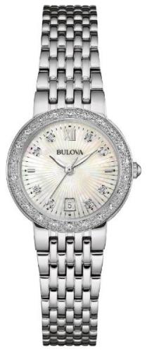 Bulova Naisten kello 96W203 Diamond Valkoinen/Teräs Ø26 mm