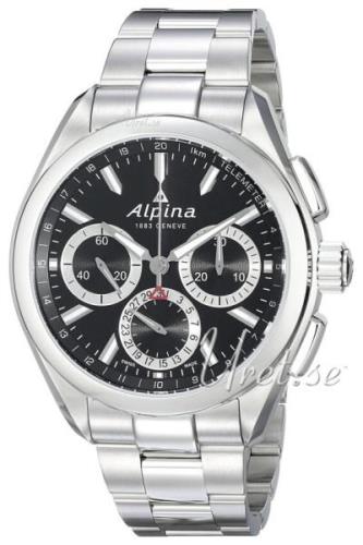 Alpina Miesten kello AL-760BS5AQ6B Alpiner Musta/Teräs Ø44 mm