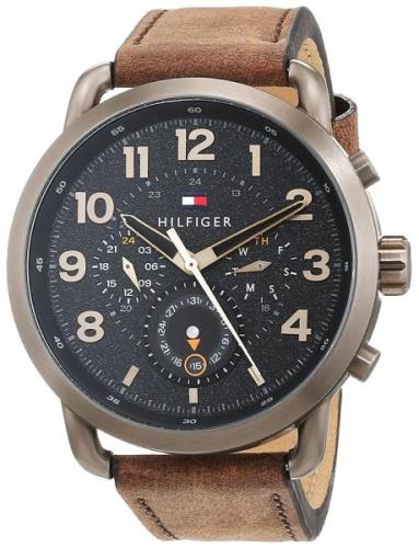 Tommy Hilfiger Miesten kello 1791425 Musta/Nahka Ø46 mm