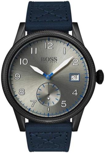 Hugo Boss Miesten kello 1513684 Harmaa/Nahka Ø44 mm