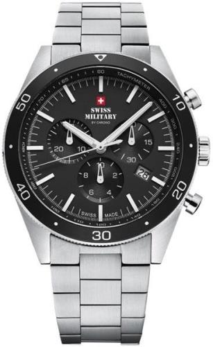 Swiss Military Miesten kello SM34079.01 Chrono Musta/Teräs Ø43 mm