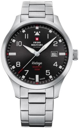 Swiss Military Miesten kello SM34078.01 Chrono Musta/Teräs Ø43 mm