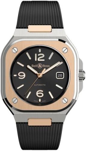 Bell & Ross Miesten kello BR-05-BLACK-STEEL-AND-GOLD-RUBBE Br 05