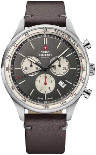 Swiss Military Miesten kello SM34081.12 Chrono Ruskea/Nahka Ø42 mm