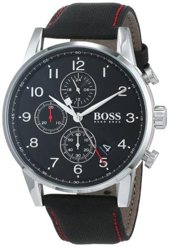 Hugo Boss Miesten kello 1513535 Chronograph Musta/Nahka Ø44 mm