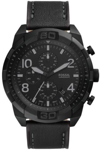 Fossil Miesten kello FS5874 Bronson Musta/Nahka Ø50 mm