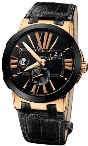 Ulysse Nardin Miesten kello 246-00-42 Dual Time Musta/Nahka Ø43 mm