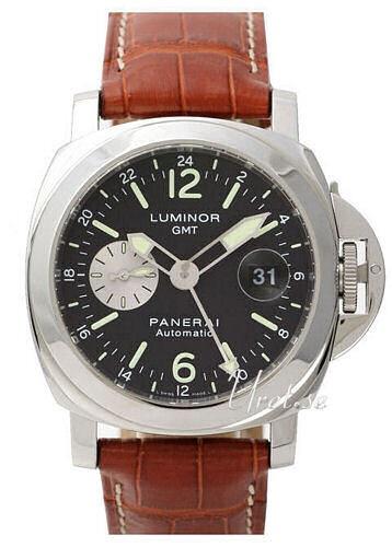 Panerai Miesten kello PAM00088 Contemporary Luminor GMT Musta/Nahka